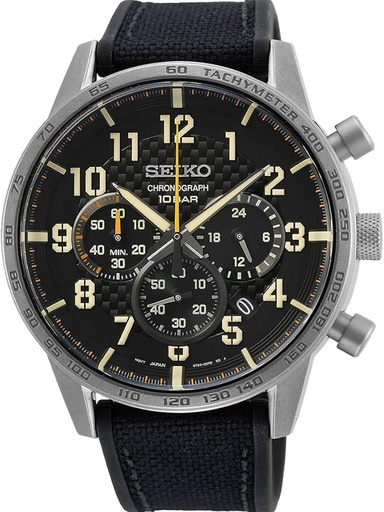 [SSB367P1] SSB367P1 ساعة سايكو قماش*جلد أسود مينا أسود رجالي