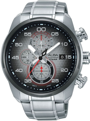 [AM3235X1] ساعة البا معدن مينا أسود*رمادي رجالي