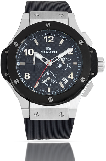 [MO-71800-3] MO-71800-3 ساعة MOZARO حريمي رابر اسود اطار اسود 