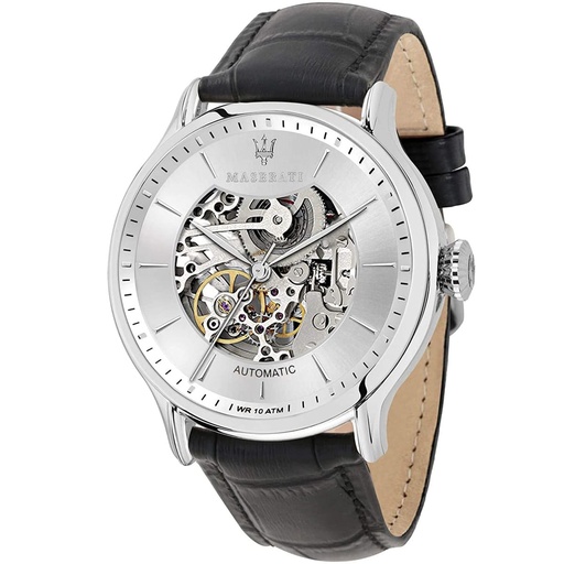 [8821118003] 8821118003 ساعة مزراتي جلد أسود أوتوماتك 