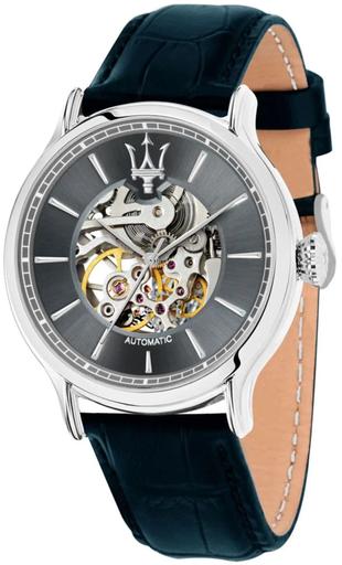 [8821118002] 8821118002 ساعة مزراتي جلد كحلي أوتوماتك  