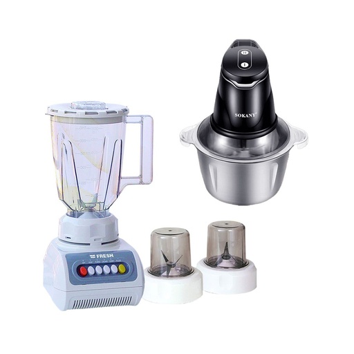 [خلاط فريش جامبو، 360 واط، سعة 1.5 لتر، ابيض, كبة سوكاني، 400 وات، 2 لتر، اسود وستانلس ستيل - SK-7020] خلاط فريش جامبو، 360 واط، سعة 1.5 لتر، ابيض, كبة سوكاني، 400 وات، 2 لتر، اسود وستانلس ستيل - SK-7020 
