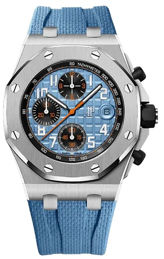 [Audemars piguet  Audemars Piguet Royal Oak Offshore Chronograph featuring a light blue Méga Tapisserie -141] Audemars piguet  Audemars Piguet Royal Oak Offshore Chronograph featuring a light blue Méga Tapisserie -141