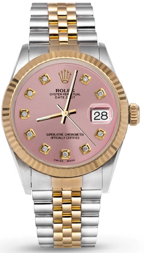 [Rolex Datejust Fluted Bezel Watch Pink Diamond Dial GOOLD -63] Rolex Datejust Fluted Bezel Watch Pink Diamond Dial GOOLD -63