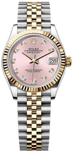 [Rolex DateJust Jubilee 2 Tone-Pink Gem Dial -74] Rolex DateJust Jubilee 2 Tone-Pink Gem Dial -74