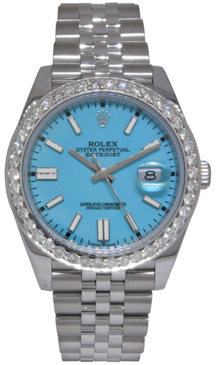 [Rolex Datejust Steel Turquoise Dial 3.30ct Diamond Bezel Jubilee Watch -82] Rolex Datejust Steel Turquoise Dial 3.30ct Diamond Bezel Jubilee Watch -82