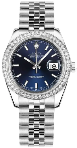 [Rolex Datejust Blue Dial & Diamond Bezel, Stainless Steel Jubilee Bracelet Women’s Watch -84] Rolex Datejust Blue Dial & Diamond Bezel, Stainless Steel Jubilee Bracelet Women’s Watch -84