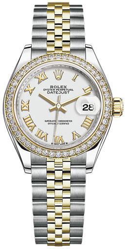 [Rolex Lady-Datejust White Roman Numeral Dial Diamond Bezel -125] Rolex Lady-Datejust White Roman Numeral Dial Diamond Bezel -125
